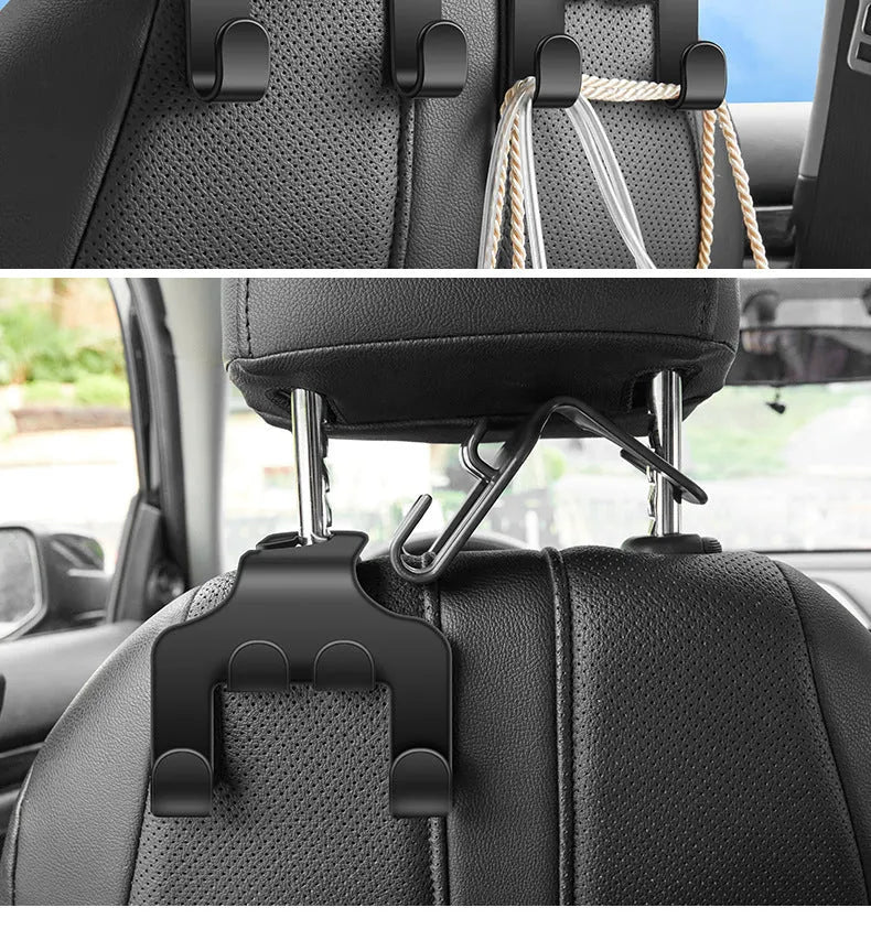 Car multifunction mobile phone holder hook with ABS construction showing bracket and hanging functions