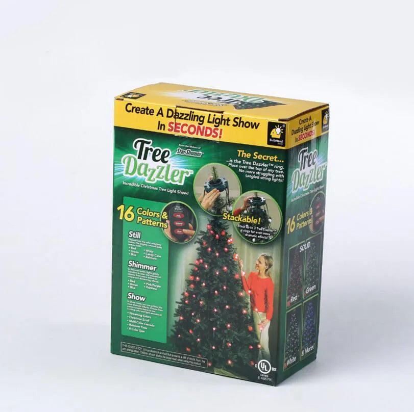 64 LED Christmas tree light string with button control for dimming and colour change functions