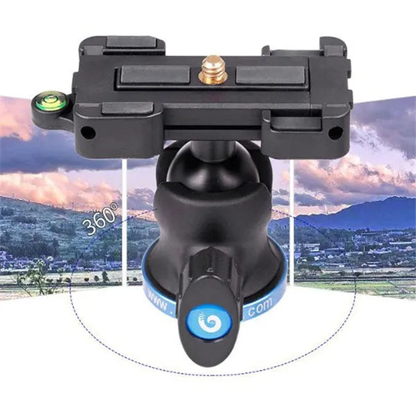 Black desktop mobile phone tripod stand holding a phone, showing adjustable angle bracket.