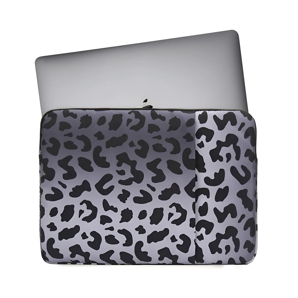 Leopard print laptop sleeve with anti-shock protection for 13-inch to 16-inch computers