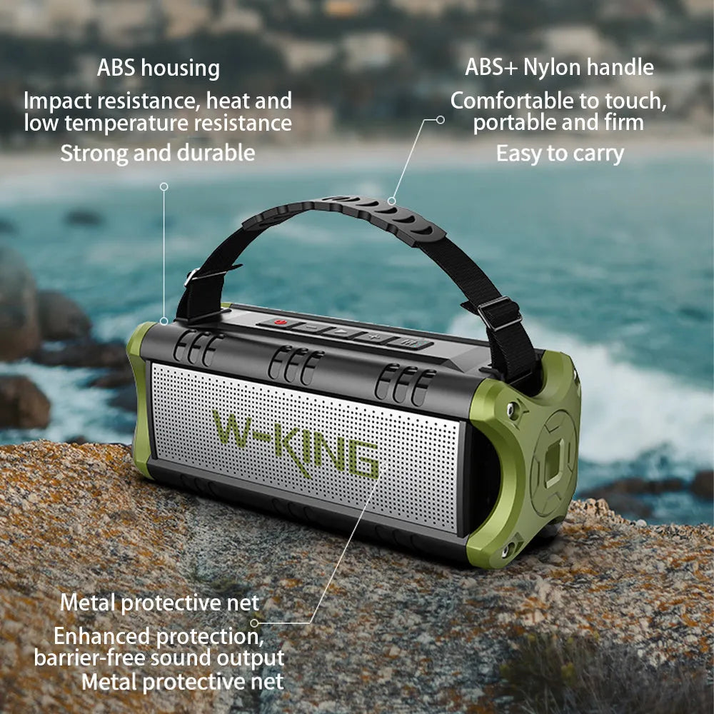 Black portable Bluetooth speaker with NFC, USB and TF card support, 251.4 x 94.5 x 94.5mm