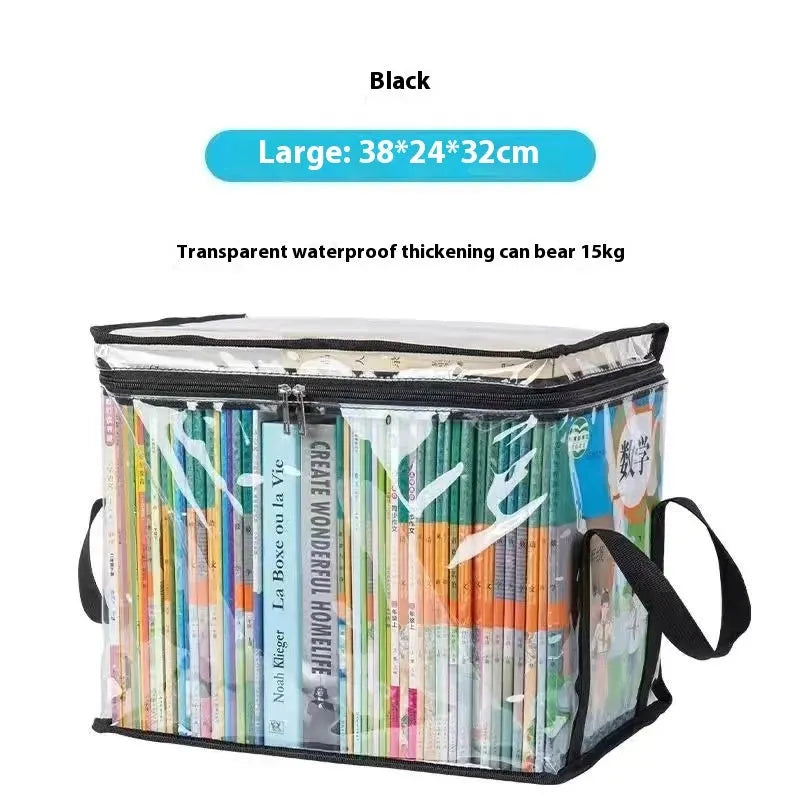 Large white or black foldable PVC buggy bag with transparent sides and a sealed cover.