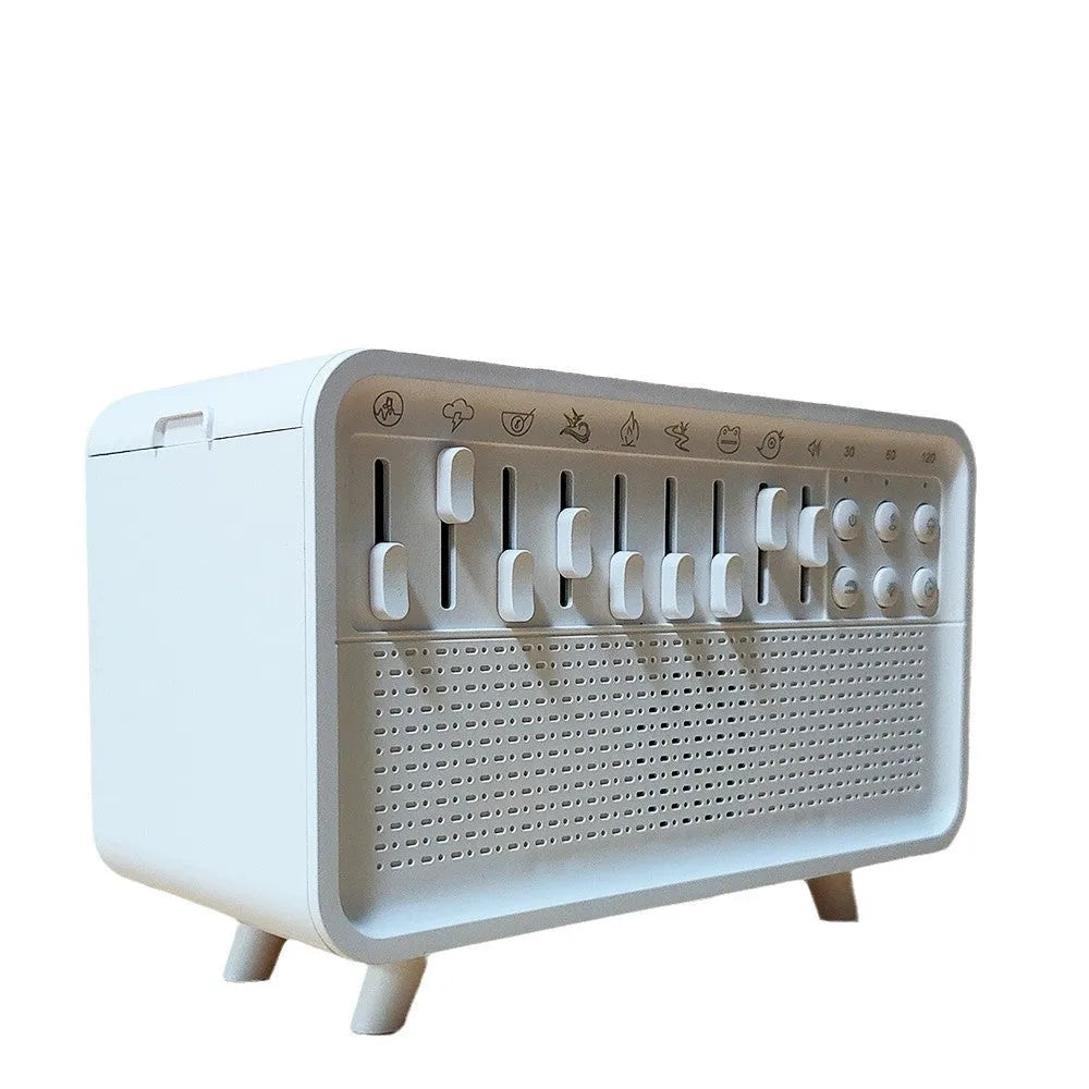 White geometric stereo Bluetooth speaker white noise machine with humidifier and night light functions