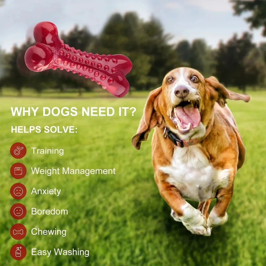 Red natural rubber heavy duty chew toy for aggressive dogs and powerful chewers