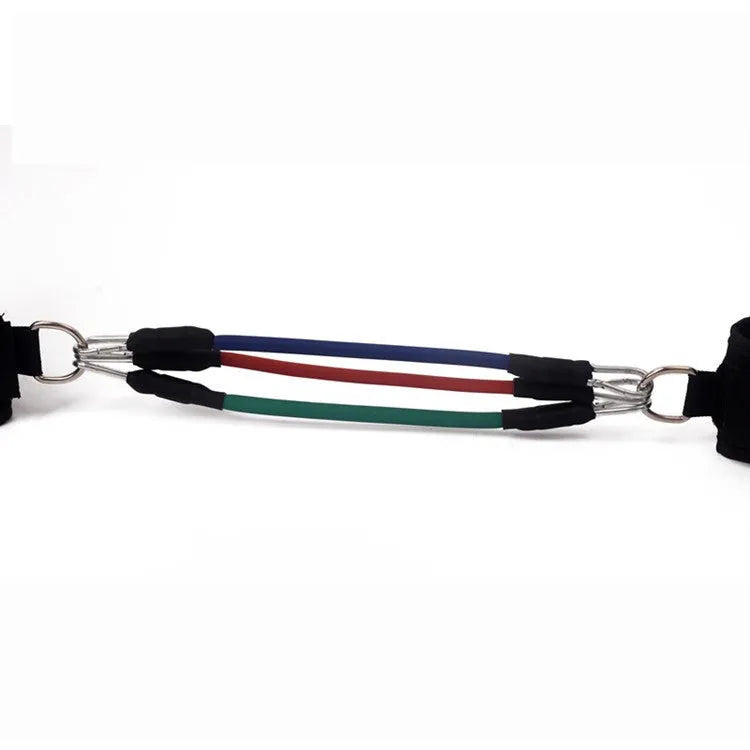 Black taekwondo training pull rope set for explosive leg strength development and kicking resistance
