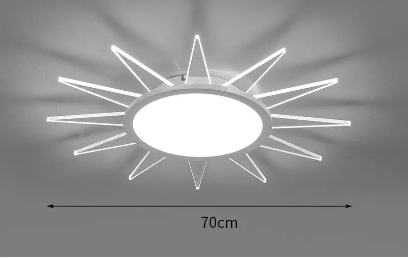 Modern round aluminium LED ceiling lamp with remote control for dimmable white lighting