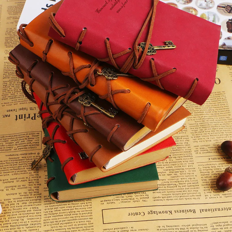 Retro bandage notebook with poly paper cover, 160 sheets, available in large and small sizes and various colours.