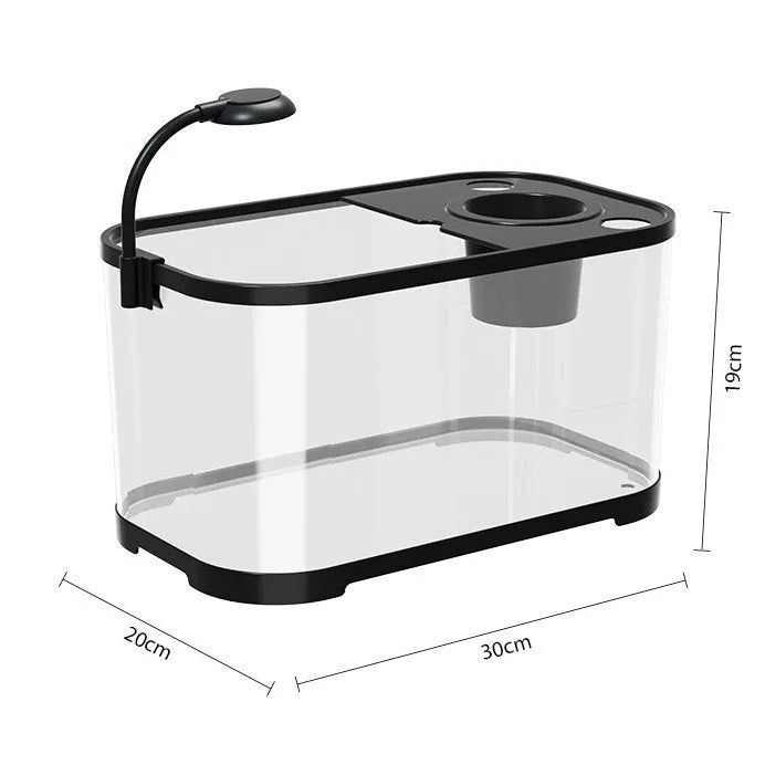 Desktop ecological filter oxygen-making fish tank in luxury white or black colour options
