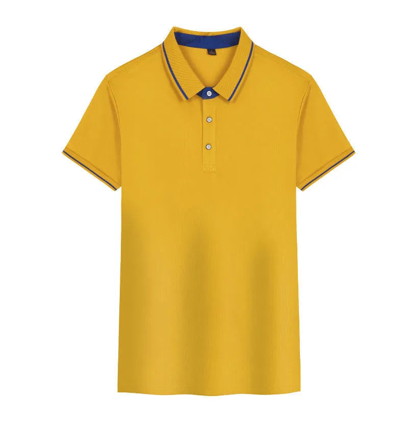 Korean style loose fit quick-drying polo shirt in a solid colour on a hanger