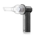Iron grey cordless turbo fan air duster with brushless motor, shown in handheld use.