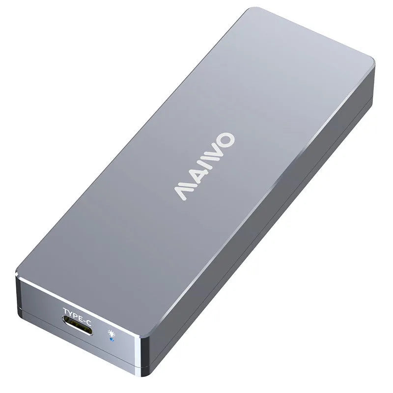 Silver ASB aluminium M.2 SATA SSD external enclosure with Type-C port and included screwdriver kit