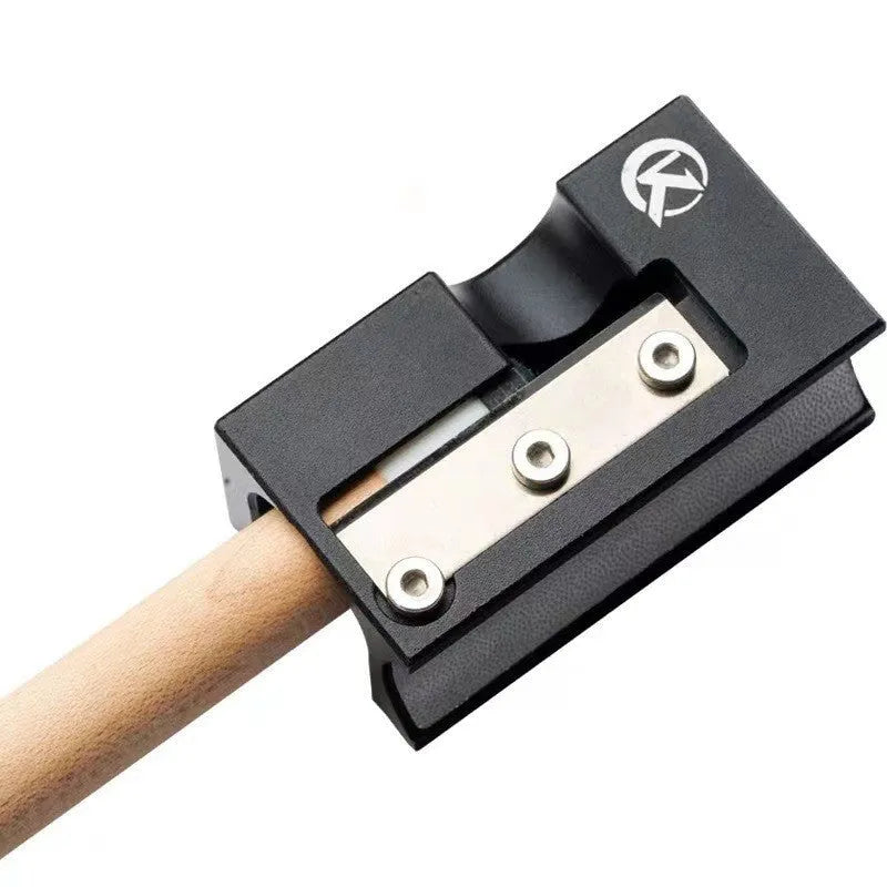 Black all-metal billiard cue leather tip repair device for snooker and pool maintenance