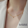 Titanium steel clavicle chain with electroplated finish O-ring chain and white diamond drop pendant