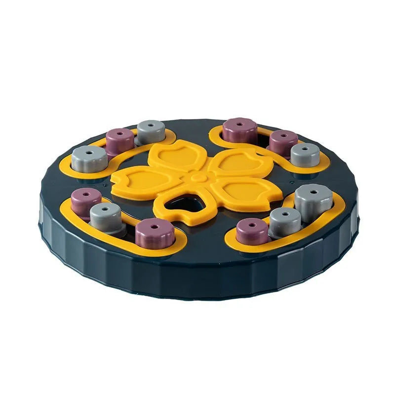 Dog slow feeder interactive bowl with maze pattern in blue, green or pink colours