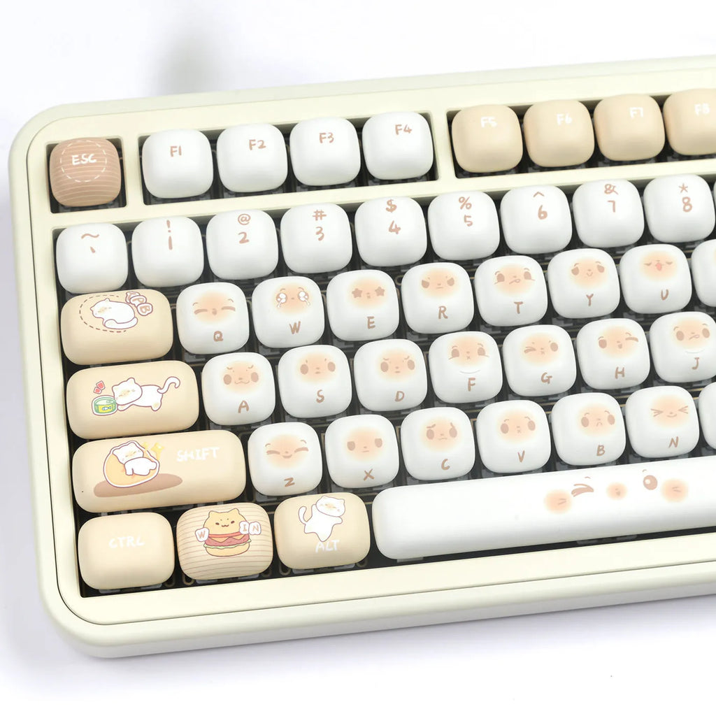 Steamed Bread mechanical keyboard 7u supplementary key cap set in PBT plastic