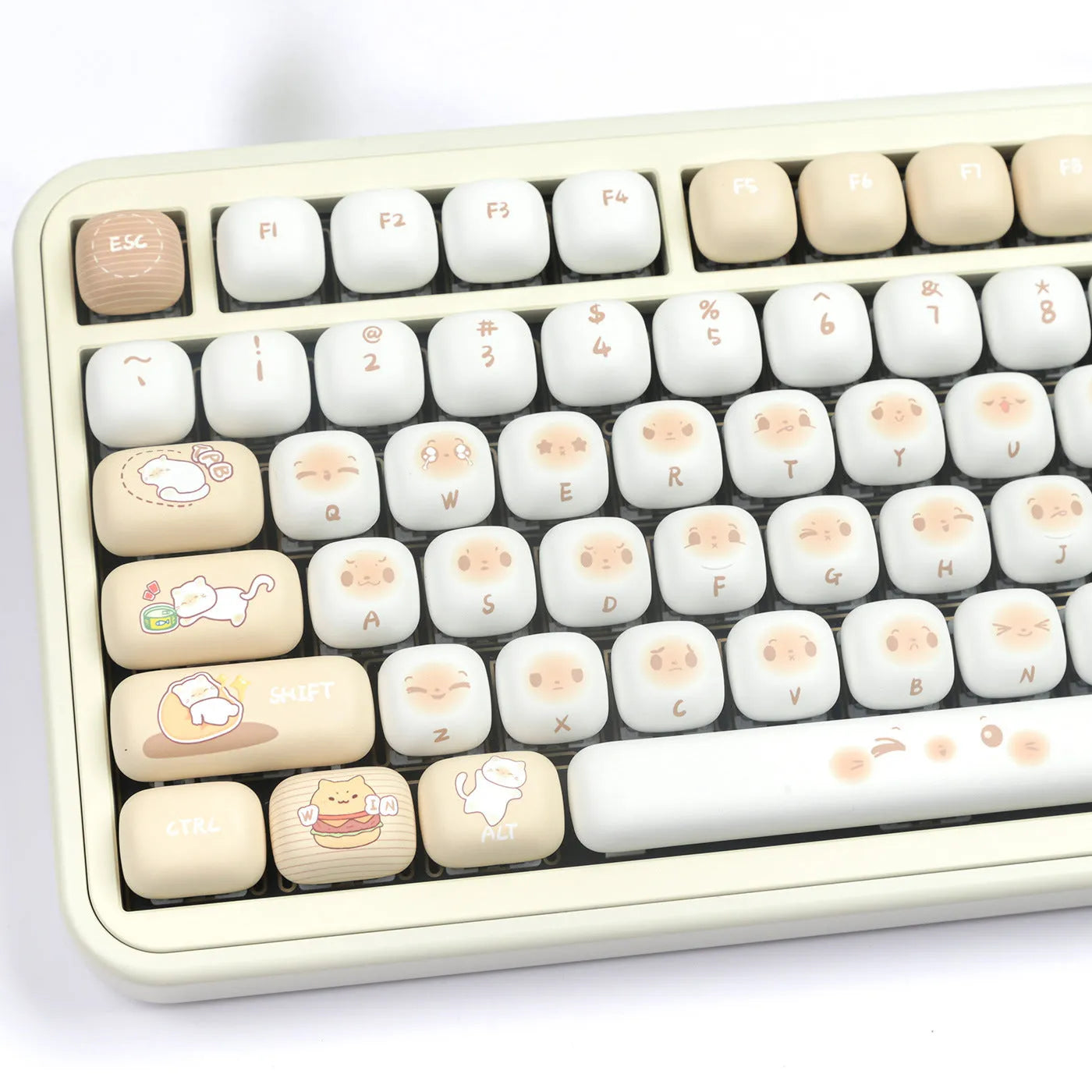 Steamed Bread mechanical keyboard 7u supplementary key cap set in PBT plastic