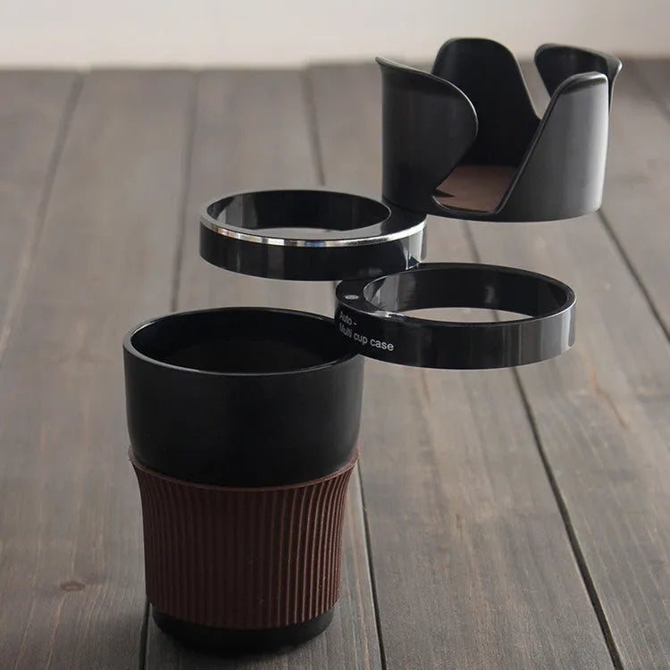 Car mounted multifunctional storage cup holder in black, coffee, pink, green, or blue colours