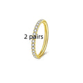 Two pairs of stainless steel seamless nose rings with a diamond design, showing gold and rose gold colour options.