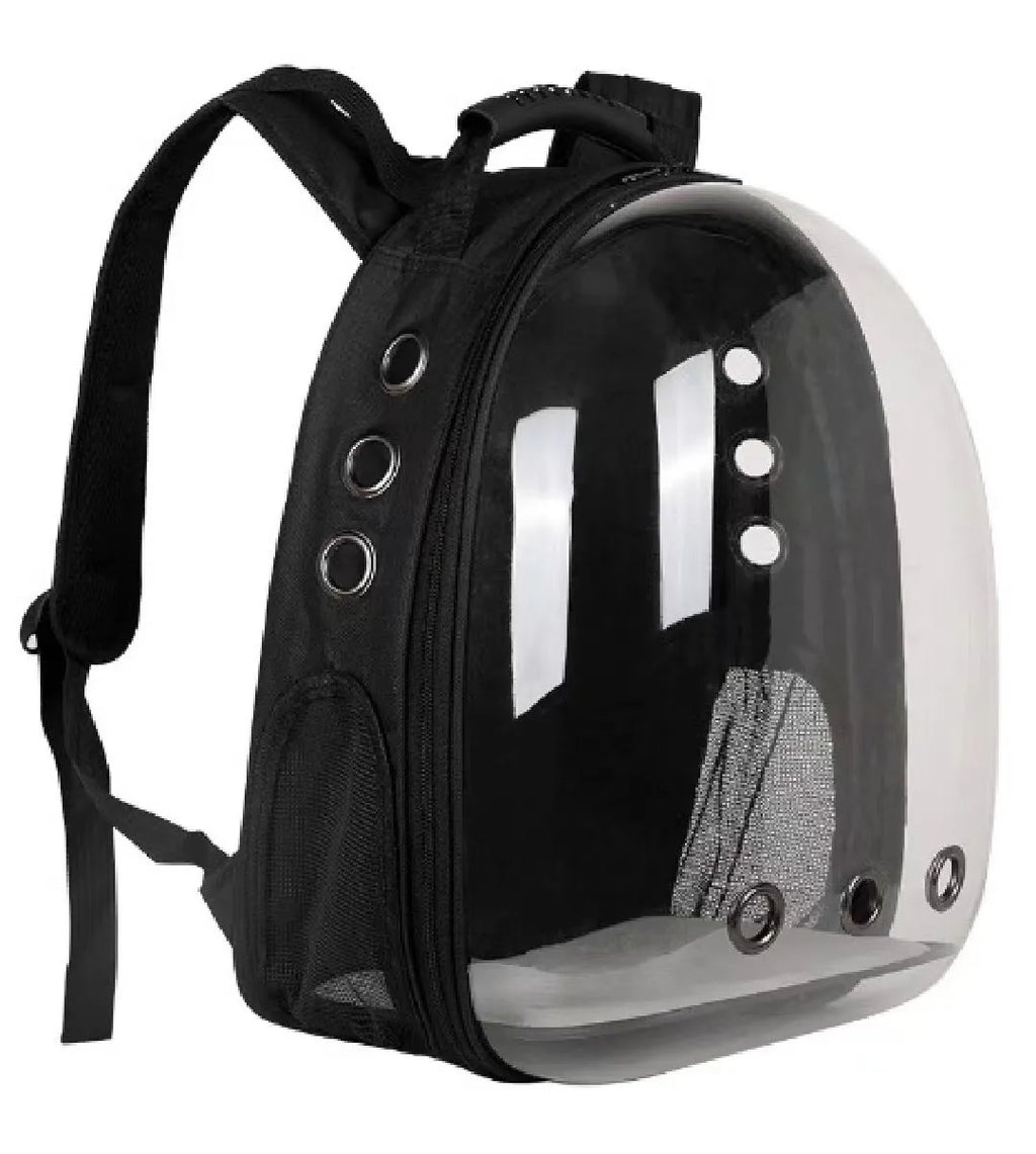 Transparent astronaut cat diaper bag with side opening in various solid colours