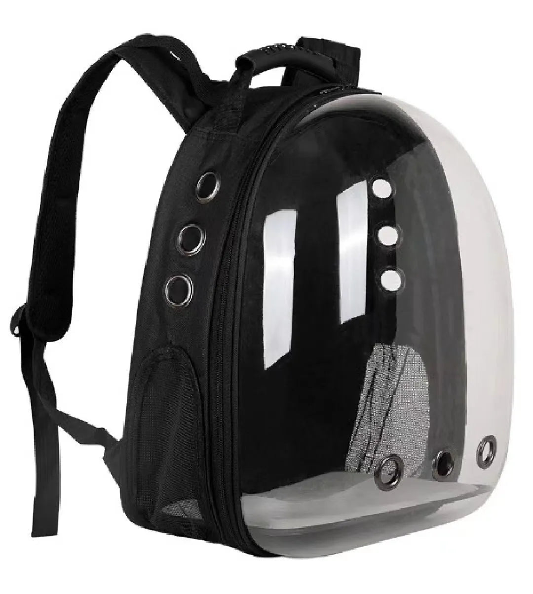 Transparent astronaut cat diaper bag with side opening in various solid colours