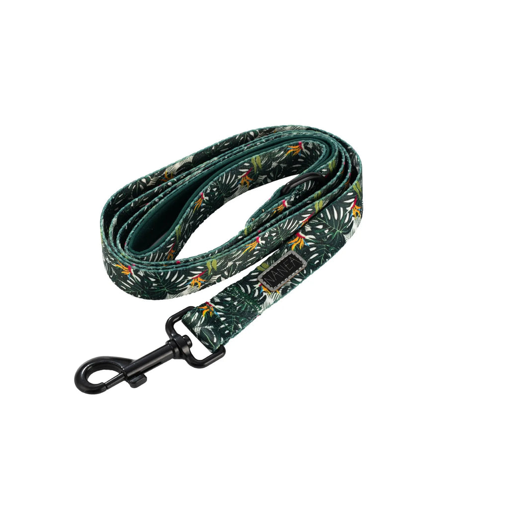 Adjustable cloth dog harness set with haulage rope, collar, waste bag, bow, and triangular scarf in six-piece configuration