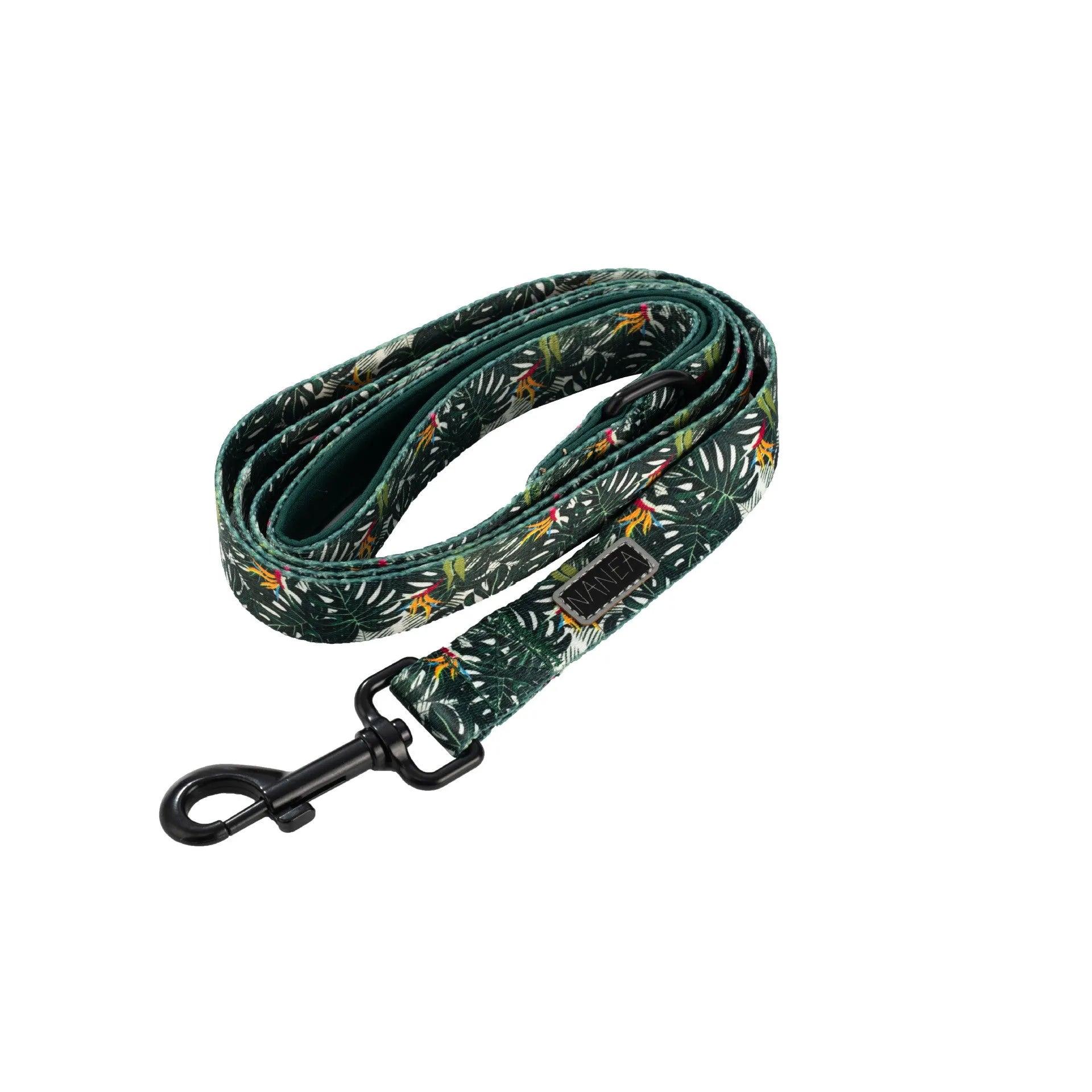 Adjustable cloth dog harness set with haulage rope, collar, waste bag, bow, and triangular scarf in six-piece configuration