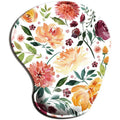 Black silicone keyboard wrist rest pad with floral pattern measuring 228x192x16mm