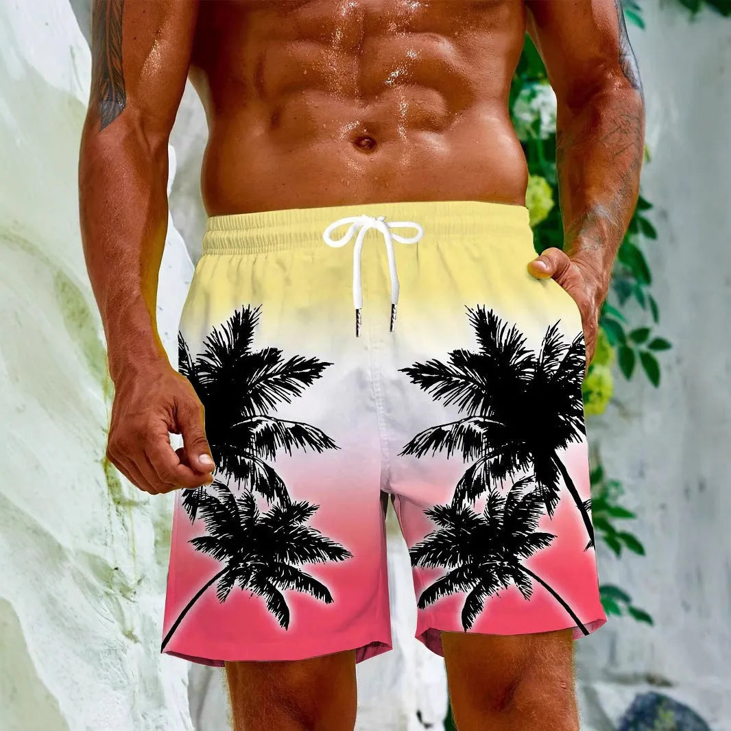 Man's blue swimming trunks made from quick-dry polyester fabric with a micro-elastic fit.