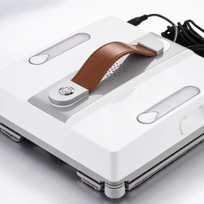 White intelligent window cleaning robot device for high-rise glass surfaces