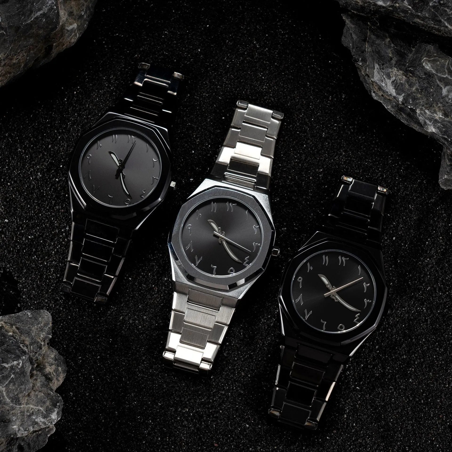 Men's business casual stainless steel quartz watch with 10mm thickness on wrist