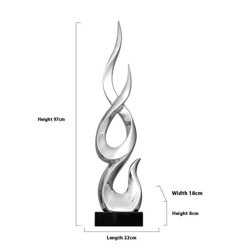 A selection of resin decorative ornaments in gold, silver, and gradient colours, showing Fire and High-rise style options.