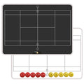 Black LCD electronic sports score board in 14-inch or 17-inch double-sided magnetic design with pen and charging cable