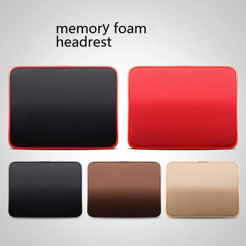 Car headrest with memory foam latex filler in beige colour with cotton cover