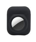 Silicone AirTag protective sleeve with flip design shown in multiple colour options