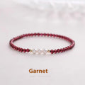 Women's artificial pearl bracelet with 3mm new Chinese garnet beads and crystal elements in fashion OL style