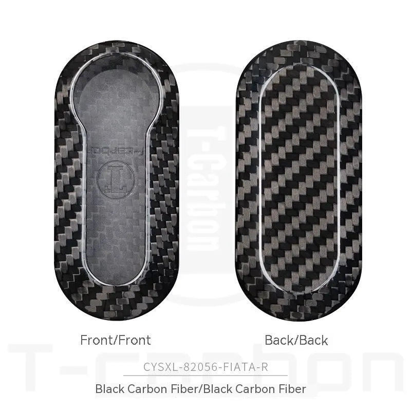 Carbon fibre and glass fibre replacement shell for a car key fob in Black, Red, and Silver Black colour options.