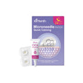XIMONTH microneedle patch set showing 4 patches and 10ml ampoule with tea tree oil and calendula
