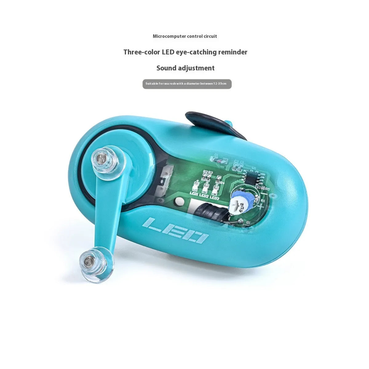 Fishing rod alarm with night fishing signal lamp in wheel and rocker style configurations