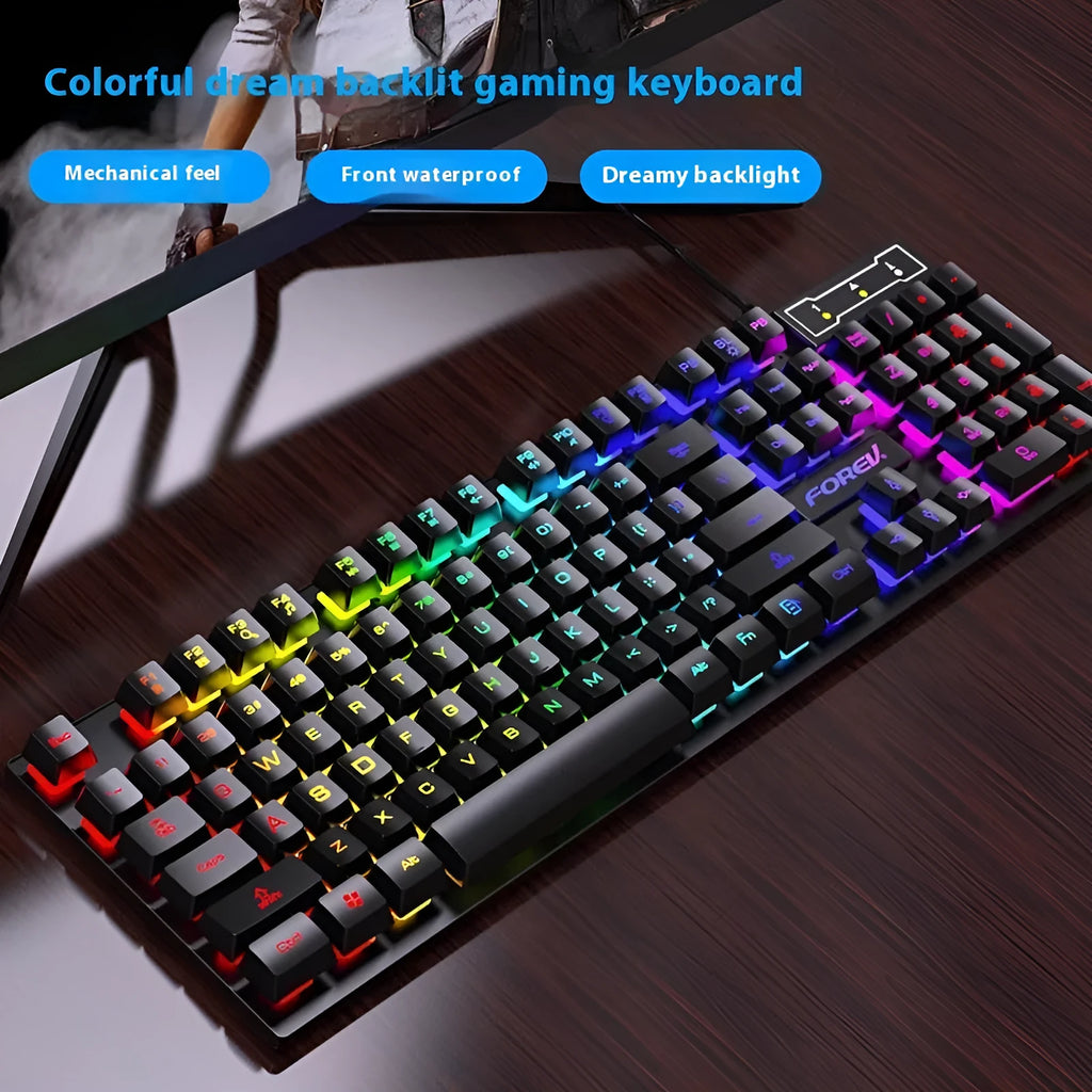 Black portable gaming keyboard with backlit keys and compact 37.5cm design