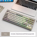 Wireless Bluetooth dual mode mechanical feeling keyboard in blueberry colour with USB receiver and cable