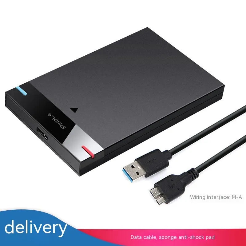 Black USB 3.0 external hard disk box for 2.5-inch SATA drives with PC ABS case
