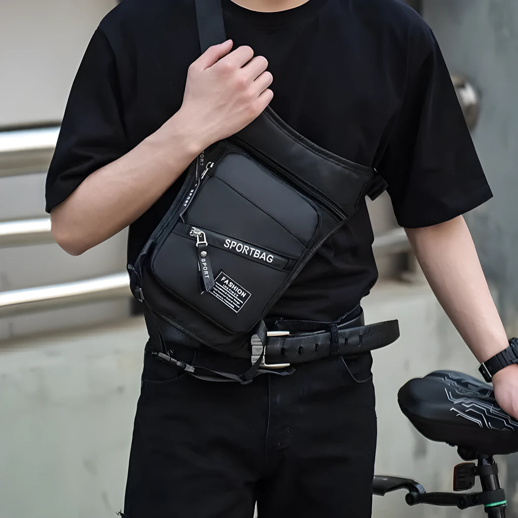 Men's nylon crossbody leg bag for cycling in multiple colour options