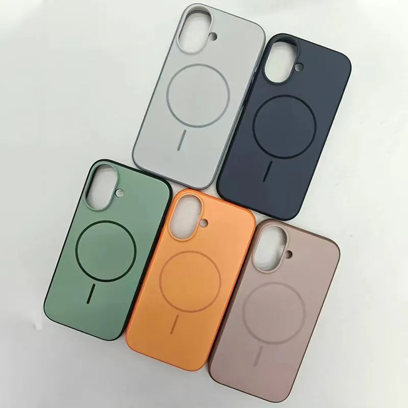 Blue magnetic iPhone case with frost texture for iPhone 16 Pro Max with AI photography button compatibility