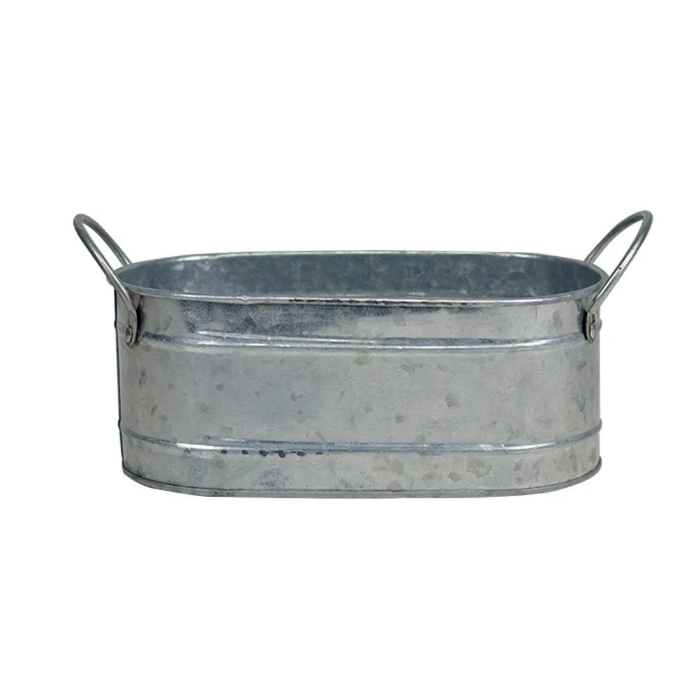 Iron sheet desktop succulent flower pot with corrosion-resistant metal finish