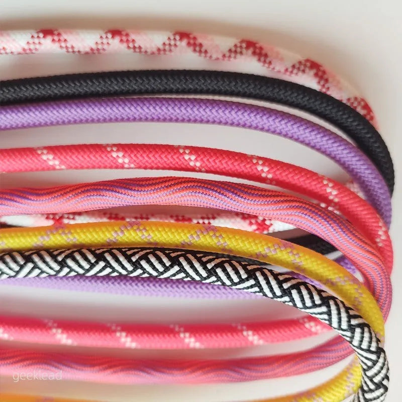 Mobile phone lanyard crossbody anti-lost sling in multi-colour with polyester rope and metal buckle clip