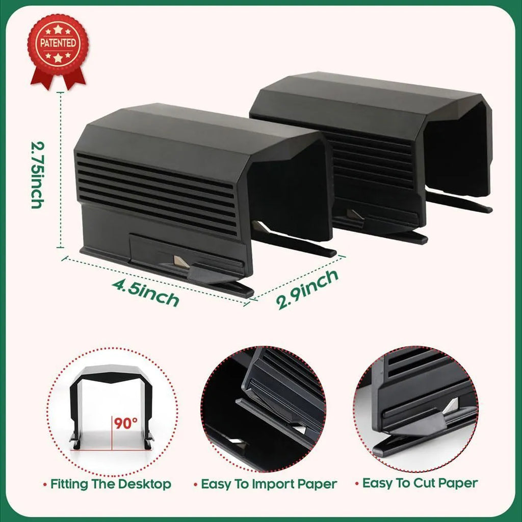 Creative roll paper scroll packaging plastic cutter in black, red or green colour