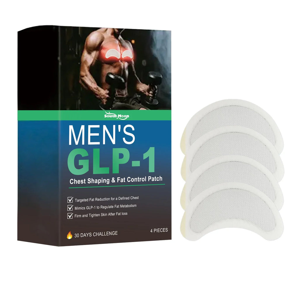 Pack of four thin men's figure control chest patches with mugwort and ginger extracts