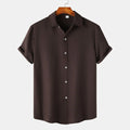 Men's short-sleeved casual polyester shirt on a hanger, shown in a GKESJ colour variant.