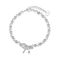 925 sterling silver bow bracelet for women electroplated finish silver tone