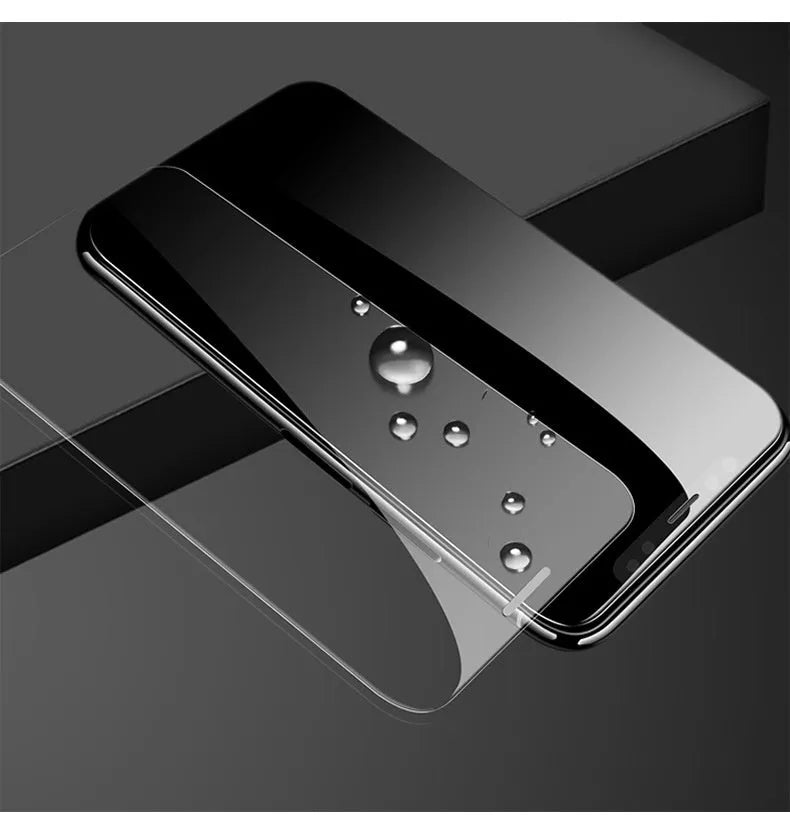 HD tempered glass screen protector for Samsung phones showing fullscreen coverage